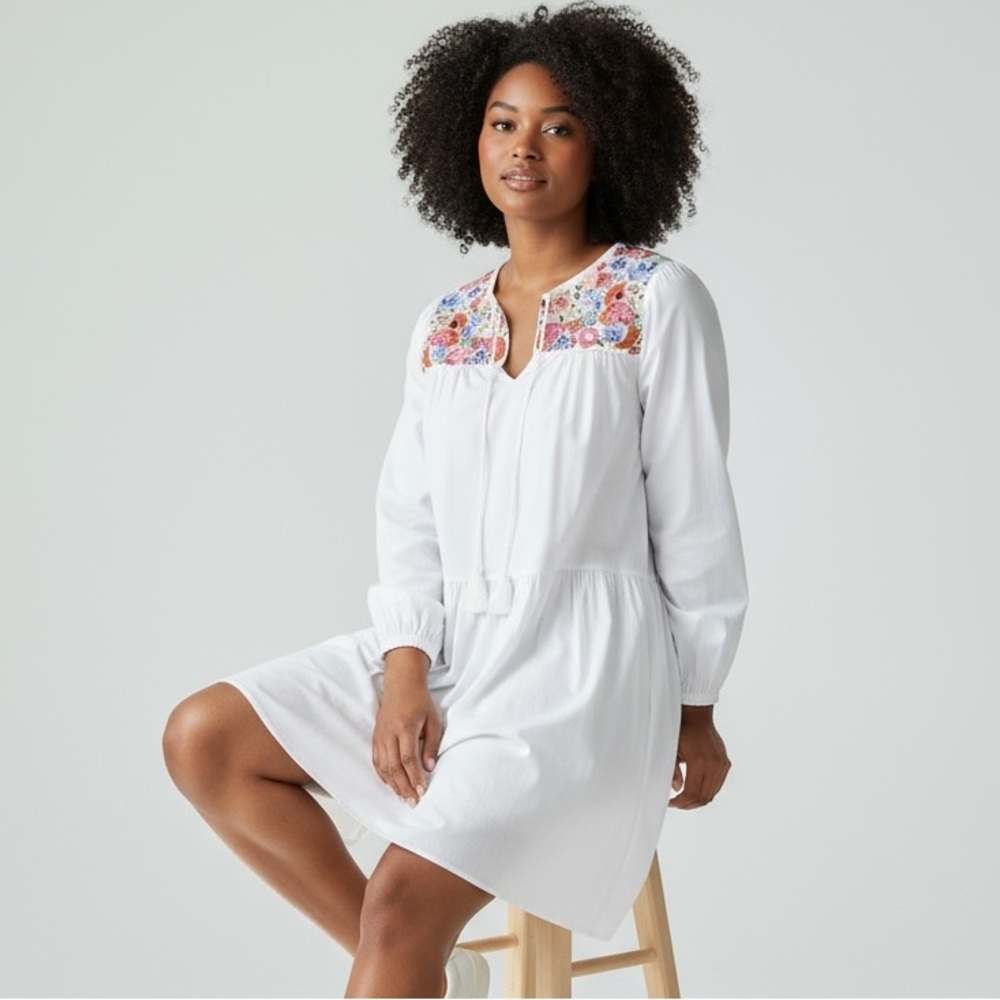 REIMAGINED BY J CREW - SIZE XL - FARMER’S MARKET DRESS TUNIC -‎ EMBROIDERED B21